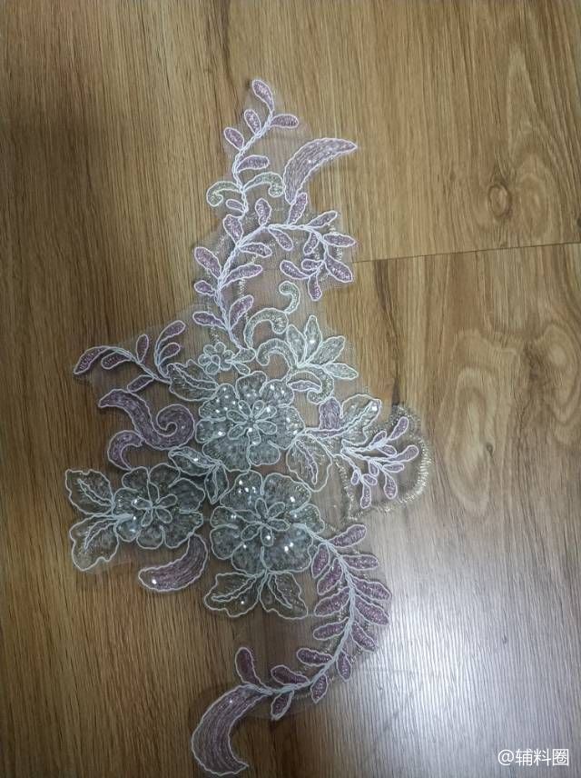 汕头花边厂家可生产珠子绣 珠片绣 绳子绣 珠链绣 水溶浮花 网布热 辅料圈